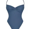 Aruba Deep Blue Gathered Swimsuit