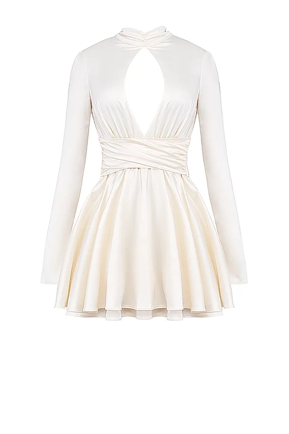 Aryana Ivory Bow Mini Dress Aryana Ivory Bow Mini Dress