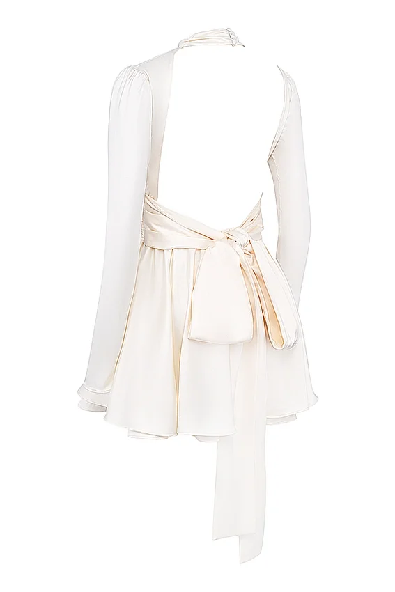 Aryana Ivory Bow Mini Dress Aryana Ivory Bow Mini Dress