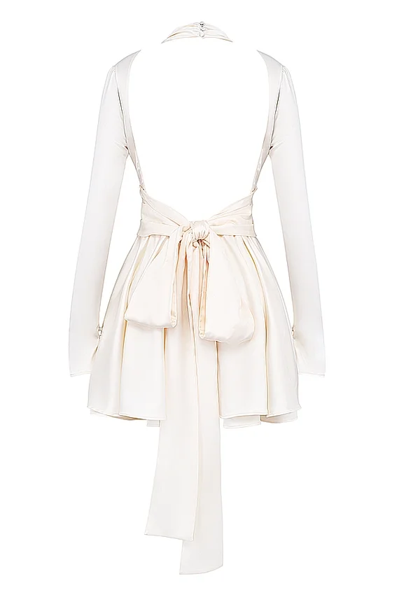 Aryana Ivory Bow Mini Dress Aryana Ivory Bow Mini Dress