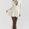 Aryana Ivory Bow Mini Dress Aryana Ivory Bow Mini Dress