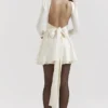Aryana Ivory Bow Mini Dress Aryana Ivory Bow Mini Dress