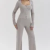 Aspen Grey Cashmere Ribbed Cuff Cardigan Aspen Grey Cashmere Ribbed Cuff Cardigan
