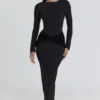 Athena Black Long Sleeve Crepe Jersey Maxi Dress Athena Black Long Sleeve Crepe Jersey Maxi Dress