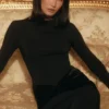 Athena Black Long Sleeve Crepe Jersey Maxi Dress Athena Black Long Sleeve Crepe Jersey Maxi Dress