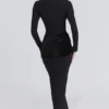 Athena Black Long Sleeve Crepe Jersey Maxi Dress Athena Black Long Sleeve Crepe Jersey Maxi Dress