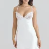 Athenea Ivory Satin Bias Cut Mini Dress Athenea Ivory Satin Bias Cut Mini Dress