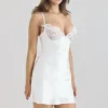 Athenea Ivory Satin Bias Cut Mini Dress Athenea Ivory Satin Bias Cut Mini Dress