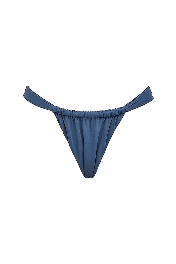 Athens Deep Blue Gathered High Leg Bikini Bottom Athens Deep Blue Gathered High Leg Bikini Bottom