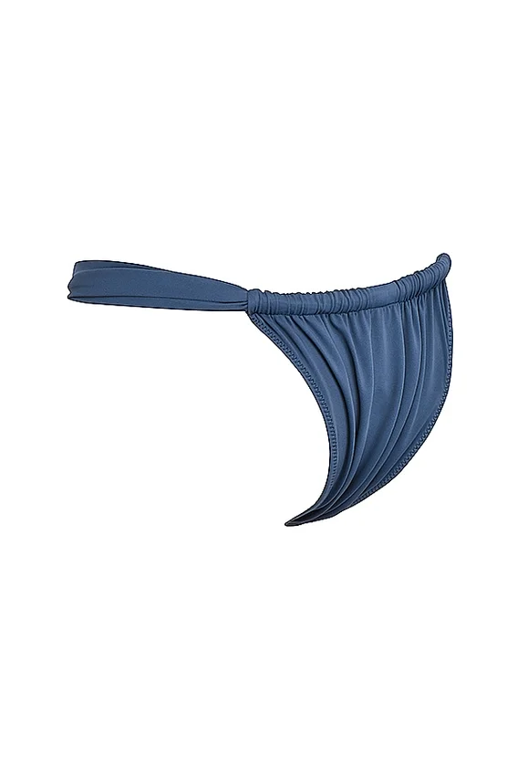 Athens Deep Blue Gathered High Leg Bikini Bottom Athens Deep Blue Gathered High Leg Bikini Bottom