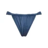Athens Deep Blue Gathered High Leg Bikini Bottom Athens Deep Blue Gathered High Leg Bikini Bottom