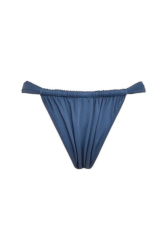 Athens Deep Blue Gathered High Leg Bikini Bottom Athens Deep Blue Gathered High Leg Bikini Bottom