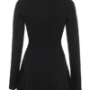 Aubrey Black Wool Knitted Cardigan Dress Aubrey Black Wool Knitted Cardigan Dress