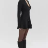 Aubrey Black Wool Knitted Cardigan Dress Aubrey Black Wool Knitted Cardigan Dress