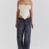 Aubrie Vintage Cream Embellished Satin Corset Aubrie Vintage Cream Embellished Satin Corset
