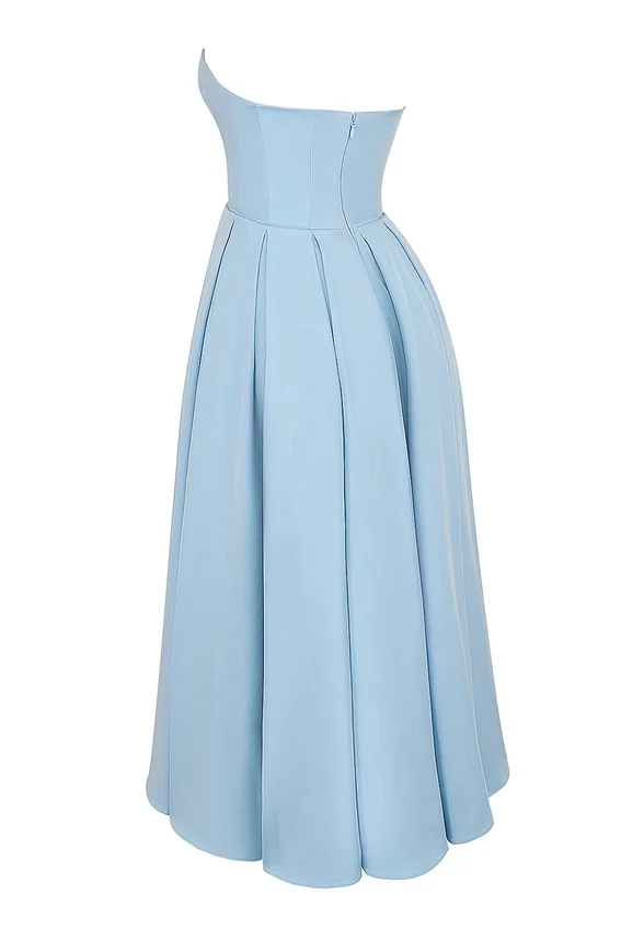 Audrey Tuscan Blue Strapless Midi Sundress Audrey Tuscan Blue Strapless Midi Sundress