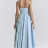 Audrey Tuscan Blue Strapless Midi Sundress Audrey Tuscan Blue Strapless Midi Sundress