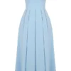 Audrey Tuscan Blue Strapless Midi Sundress Audrey Tuscan Blue Strapless Midi Sundress