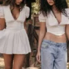 Augusta White Pin Tuck Top