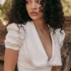 Augusta White Pin Tuck Top