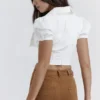 Augusta White Pin Tuck Top