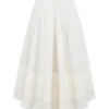 Augustine White Embroidered Cotton Midi Skirt Augustine White Embroidered Cotton Midi Skirt