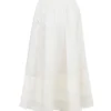 Augustine White Embroidered Cotton Midi Skirt Augustine White Embroidered Cotton Midi Skirt
