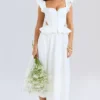 Augustine White Embroidered Cotton Midi Skirt Augustine White Embroidered Cotton Midi Skirt