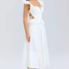 Augustine White Embroidered Cotton Midi Skirt Augustine White Embroidered Cotton Midi Skirt