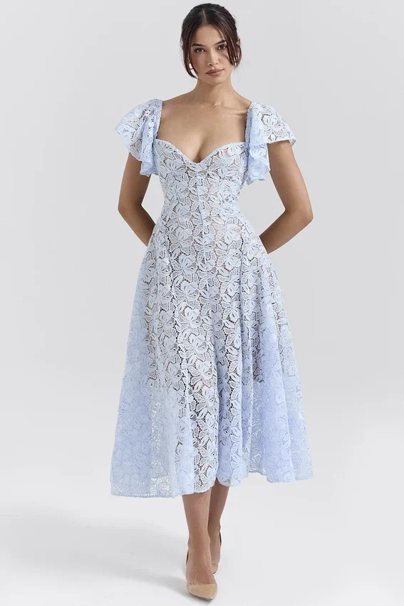 Austen Bluebell Floral Lace Midi Dress Austen Bluebell Floral Lace Midi Dress
