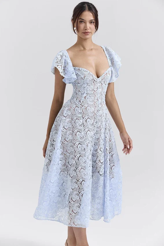 Austen Bluebell Floral Lace Midi Dress Austen Bluebell Floral Lace Midi Dress
