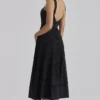 Ava Black Cotton Placement Broderie Anglaise Midi Dress Ava Black Cotton Placement Broderie Anglaise Midi Dress