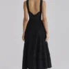 Ava Black Cotton Placement Broderie Anglaise Midi Dress Ava Black Cotton Placement Broderie Anglaise Midi Dress