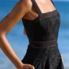 Ava Black Cotton Placement Broderie Anglaise Midi Dress Ava Black Cotton Placement Broderie Anglaise Midi Dress