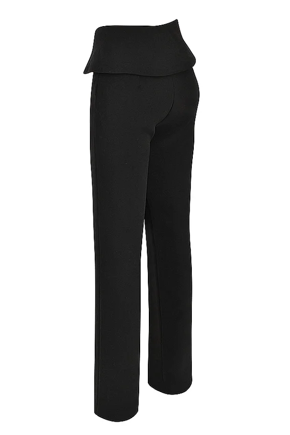Ava Black Fold Front Trousers Ava Black Fold Front Trousers