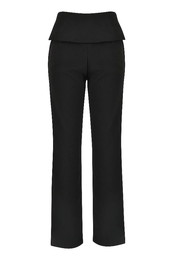 Ava Black Fold Front Trousers Ava Black Fold Front Trousers