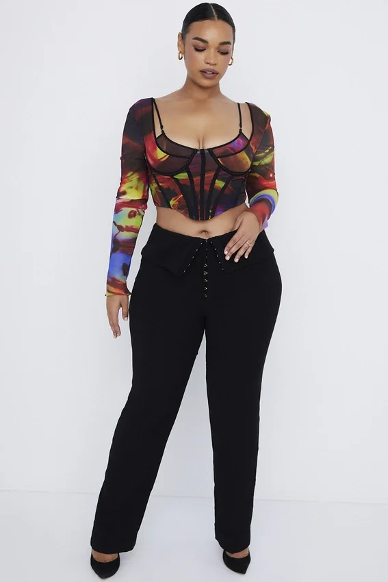 Ava Black Fold Front Trousers Ava Black Fold Front Trousers