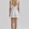 Ava White Custom Lace Cotton Broderie Anglaise Mini Sundress Ava White Custom Lace Cotton Broderie Anglaise Mini Sundress