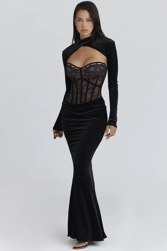 Ayana Black Lace Maxi Dress + Bolero Ayana Black Lace Maxi Dress + Bolero
