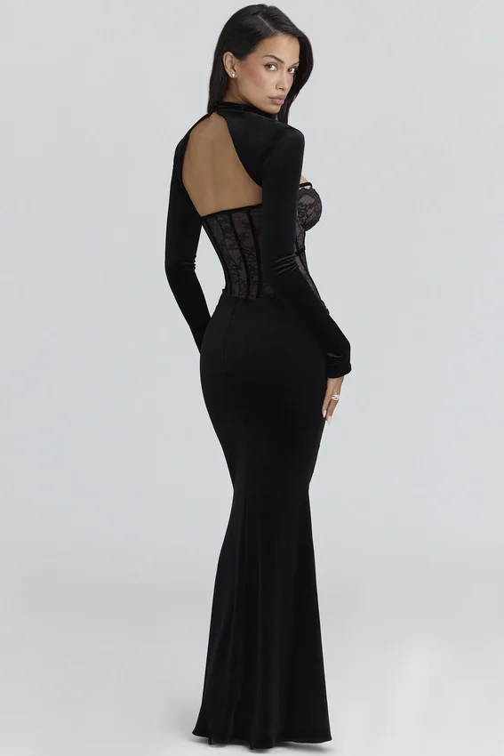 Ayana Black Lace Maxi Dress + Bolero Ayana Black Lace Maxi Dress + Bolero