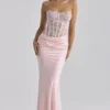Ayana Pink Lace + Satin Maxi Corset Dress Ayana Pink Lace + Satin Maxi Corset Dress
