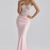 Ayana Pink Lace + Satin Maxi Corset Dress Ayana Pink Lace + Satin Maxi Corset Dress