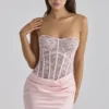 Ayana Pink Lace + Satin Maxi Corset Dress Ayana Pink Lace + Satin Maxi Corset Dress
