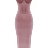 Azalea Soft Pink Velvet Midi Dress Azalea Soft Pink Velvet Midi Dress