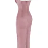 Azalea Soft Pink Velvet Midi Dress Azalea Soft Pink Velvet Midi Dress