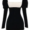 Azaria Black & Vintage Cream Mini Dress Azaria Black & Vintage Cream Mini Dress