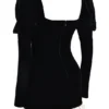 Azaria Black & Vintage Cream Mini Dress Azaria Black & Vintage Cream Mini Dress