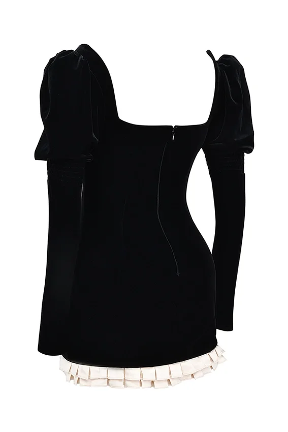 Azaria Black & Vintage Cream Mini Dress Azaria Black & Vintage Cream Mini Dress