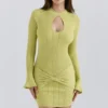 Aziza Pistachio Long Sleeve Mini Dress Aziza Pistachio Long Sleeve Mini Dress