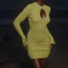 Aziza Pistachio Long Sleeve Mini Dress Aziza Pistachio Long Sleeve Mini Dress